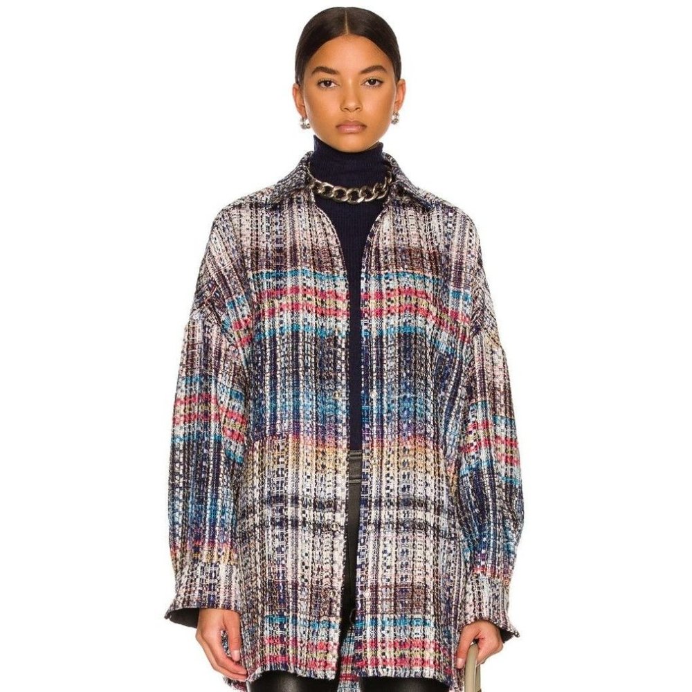 IRO Rosal Tweed Shirt Jacket Shacket FR 42 US 10